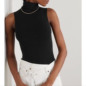 WOLFORD M turtleneck sleeveless Monochrome top Medium Like New